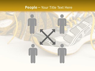 A Pair Of Running Shoes On A White And Yellow Background PowerPoint Template