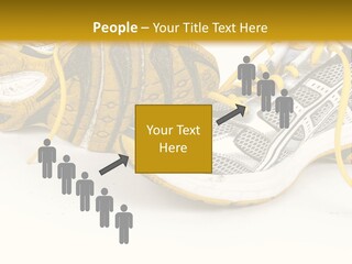 A Pair Of Running Shoes On A White And Yellow Background PowerPoint Template