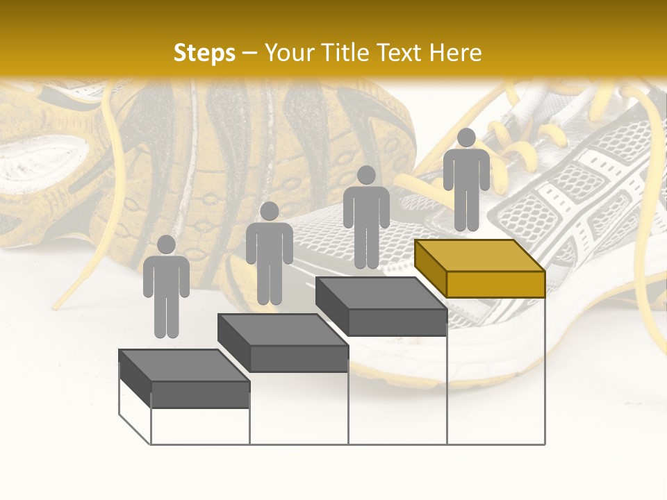 A Pair Of Running Shoes On A White And Yellow Background PowerPoint Template