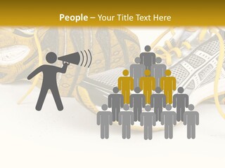 A Pair Of Running Shoes On A White And Yellow Background PowerPoint Template