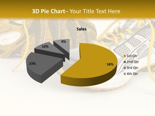 A Pair Of Running Shoes On A White And Yellow Background PowerPoint Template