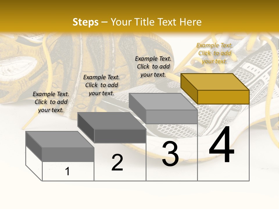 A Pair Of Running Shoes On A White And Yellow Background PowerPoint Template