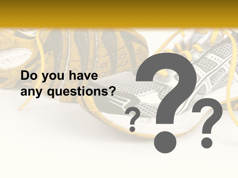 A Pair Of Running Shoes On A White And Yellow Background PowerPoint Template