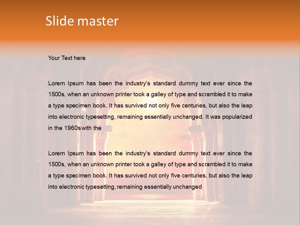 An Archway With A Bright Light Coming Out Of It PowerPoint Template