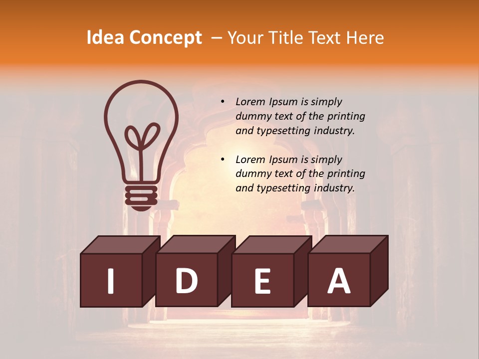 An Archway With A Bright Light Coming Out Of It PowerPoint Template