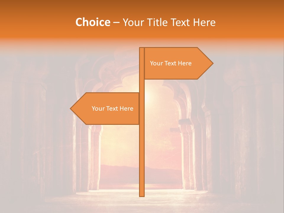 An Archway With A Bright Light Coming Out Of It PowerPoint Template