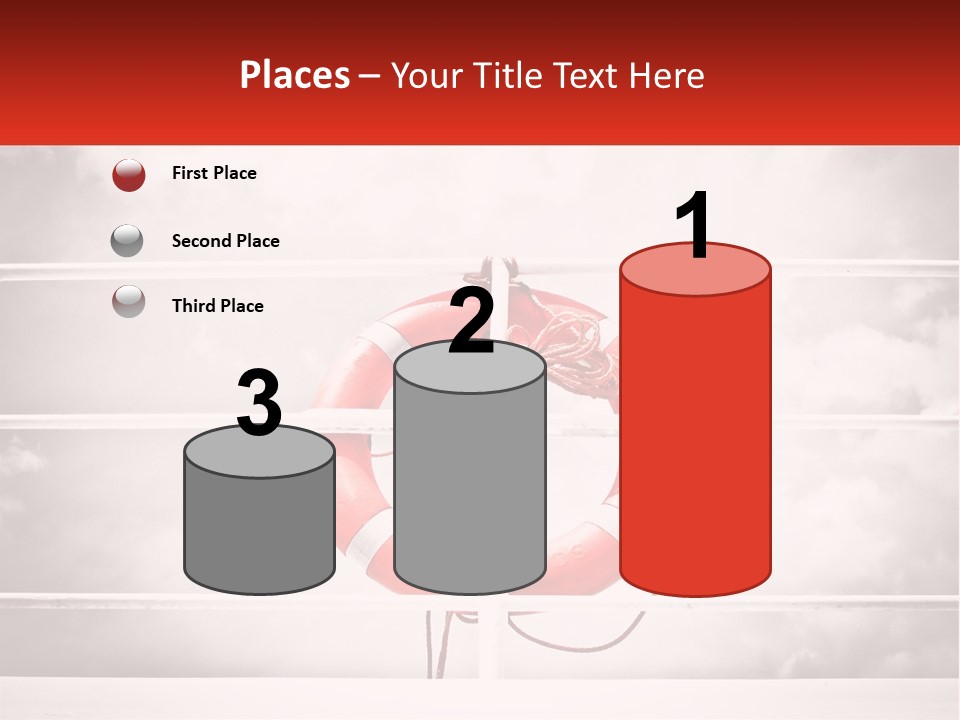 A Life Preserver In The Middle Of A Boxing Ring PowerPoint Template