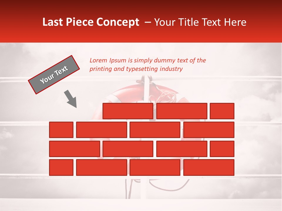 A Life Preserver In The Middle Of A Boxing Ring PowerPoint Template