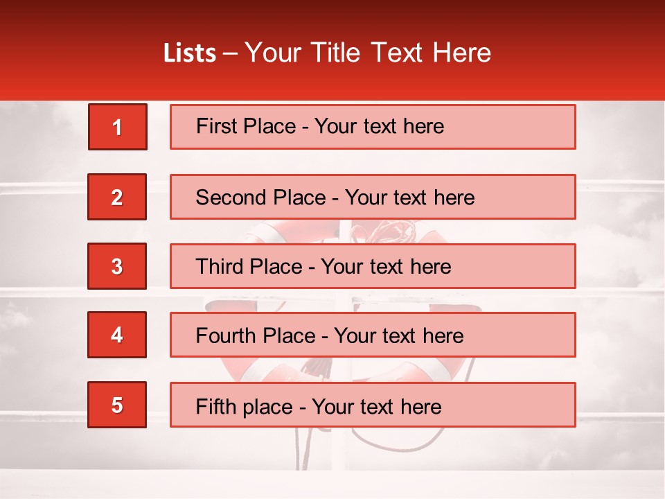 A Life Preserver In The Middle Of A Boxing Ring PowerPoint Template