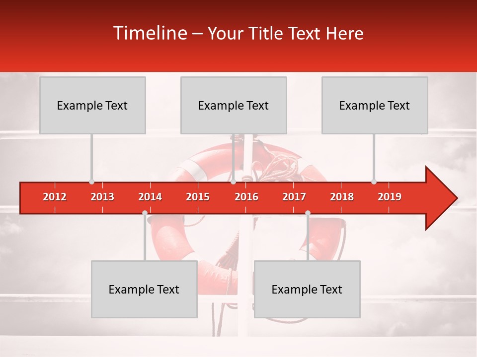 A Life Preserver In The Middle Of A Boxing Ring PowerPoint Template