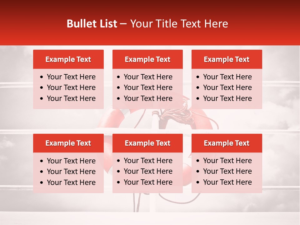 A Life Preserver In The Middle Of A Boxing Ring PowerPoint Template