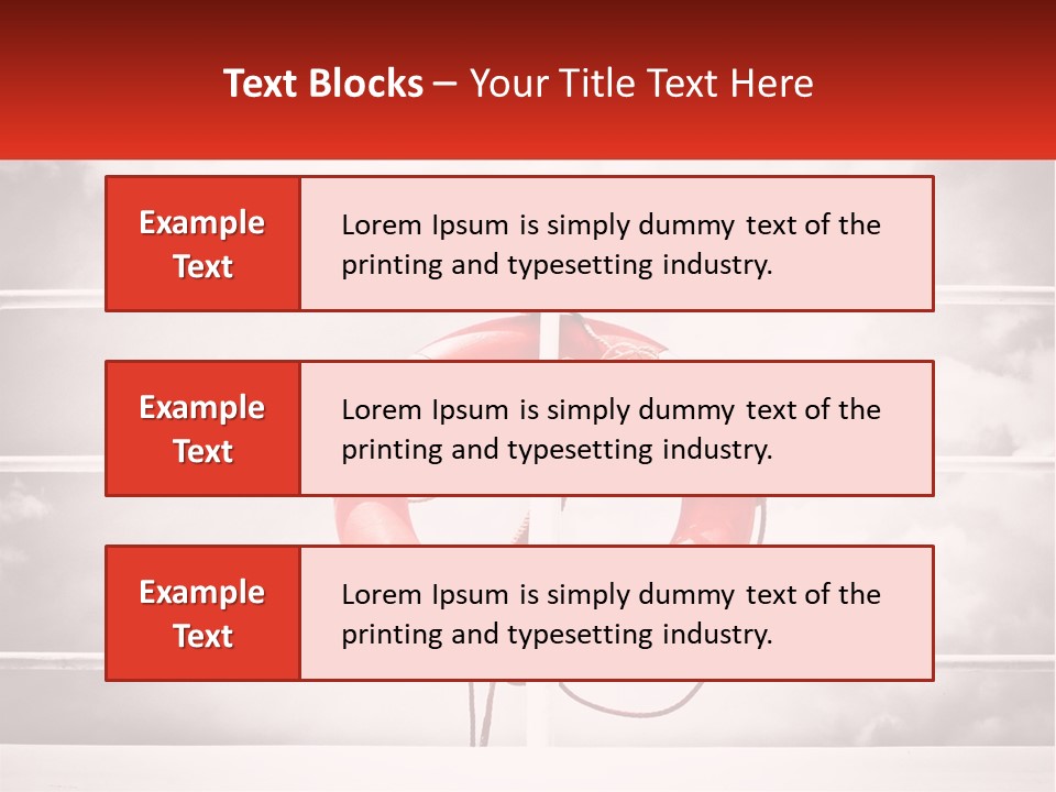 A Life Preserver In The Middle Of A Boxing Ring PowerPoint Template