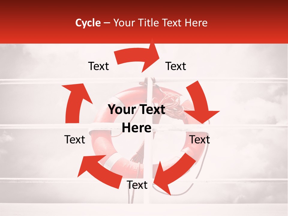 A Life Preserver In The Middle Of A Boxing Ring PowerPoint Template