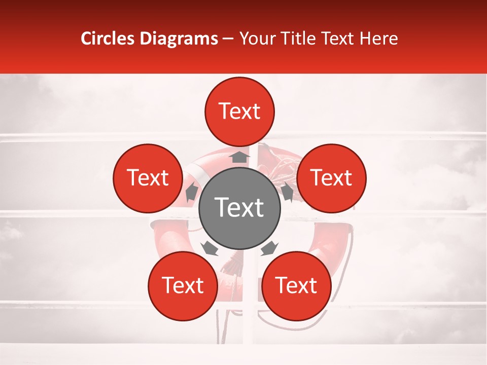 A Life Preserver In The Middle Of A Boxing Ring PowerPoint Template