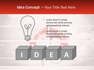 A Life Preserver In The Middle Of A Boxing Ring PowerPoint Template