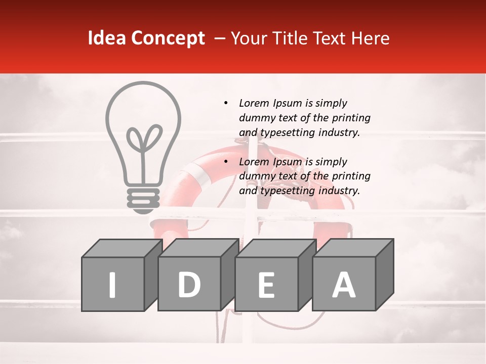 A Life Preserver In The Middle Of A Boxing Ring PowerPoint Template