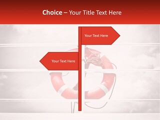 A Life Preserver In The Middle Of A Boxing Ring PowerPoint Template