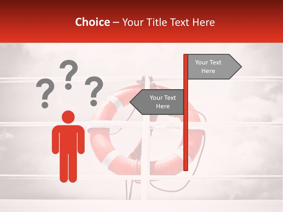 A Life Preserver In The Middle Of A Boxing Ring PowerPoint Template