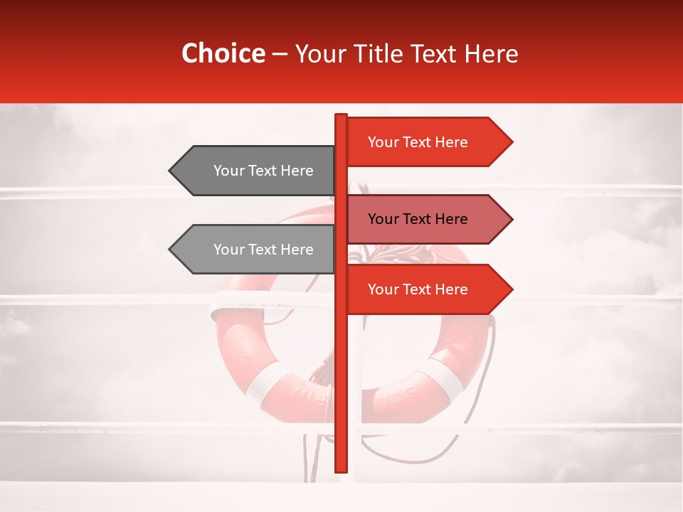 A Life Preserver In The Middle Of A Boxing Ring PowerPoint Template