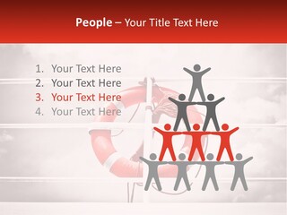 A Life Preserver In The Middle Of A Boxing Ring PowerPoint Template
