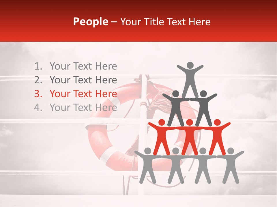 A Life Preserver In The Middle Of A Boxing Ring PowerPoint Template