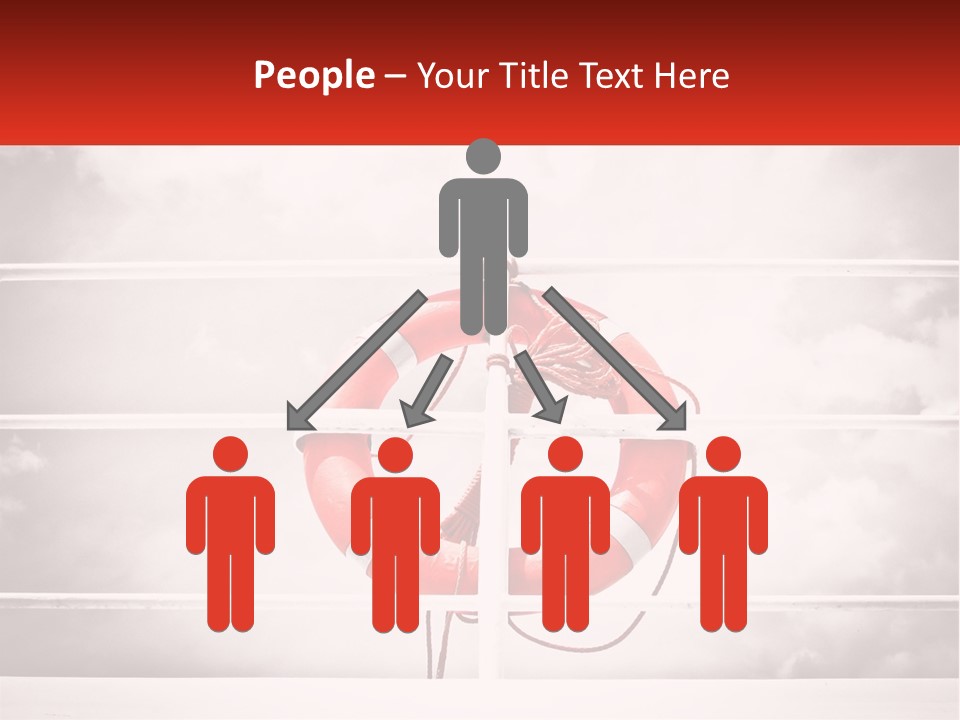 A Life Preserver In The Middle Of A Boxing Ring PowerPoint Template