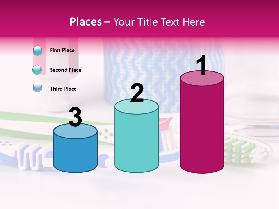 A Couple Of Toothbrushes Sitting On Top Of A Table PowerPoint Template