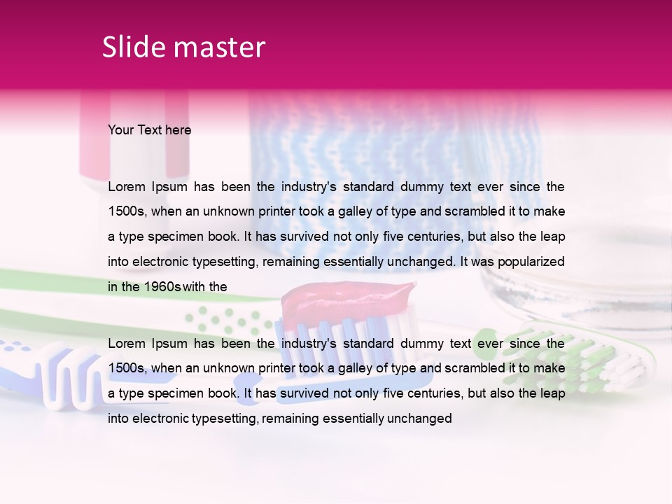 A Couple Of Toothbrushes Sitting On Top Of A Table PowerPoint Template