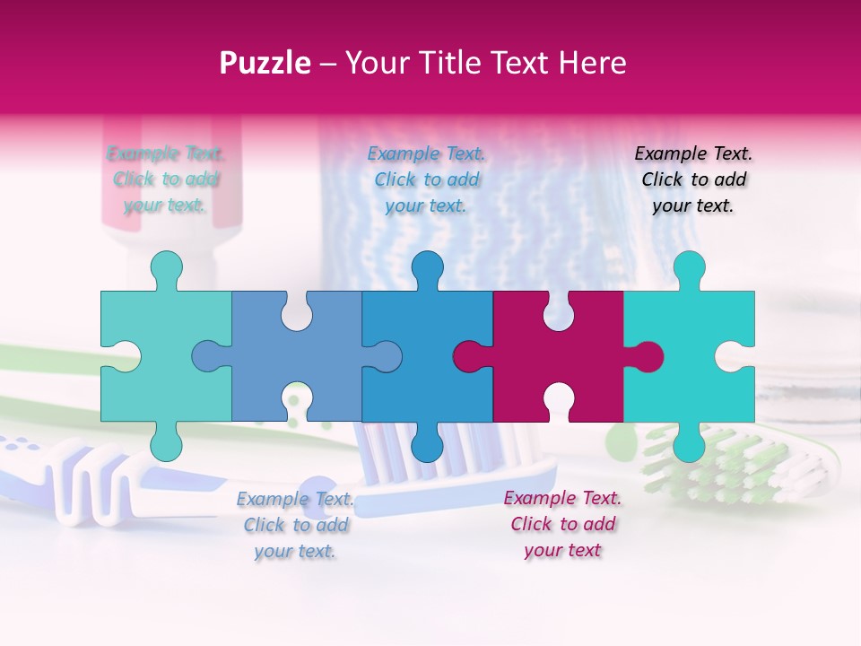 A Couple Of Toothbrushes Sitting On Top Of A Table PowerPoint Template