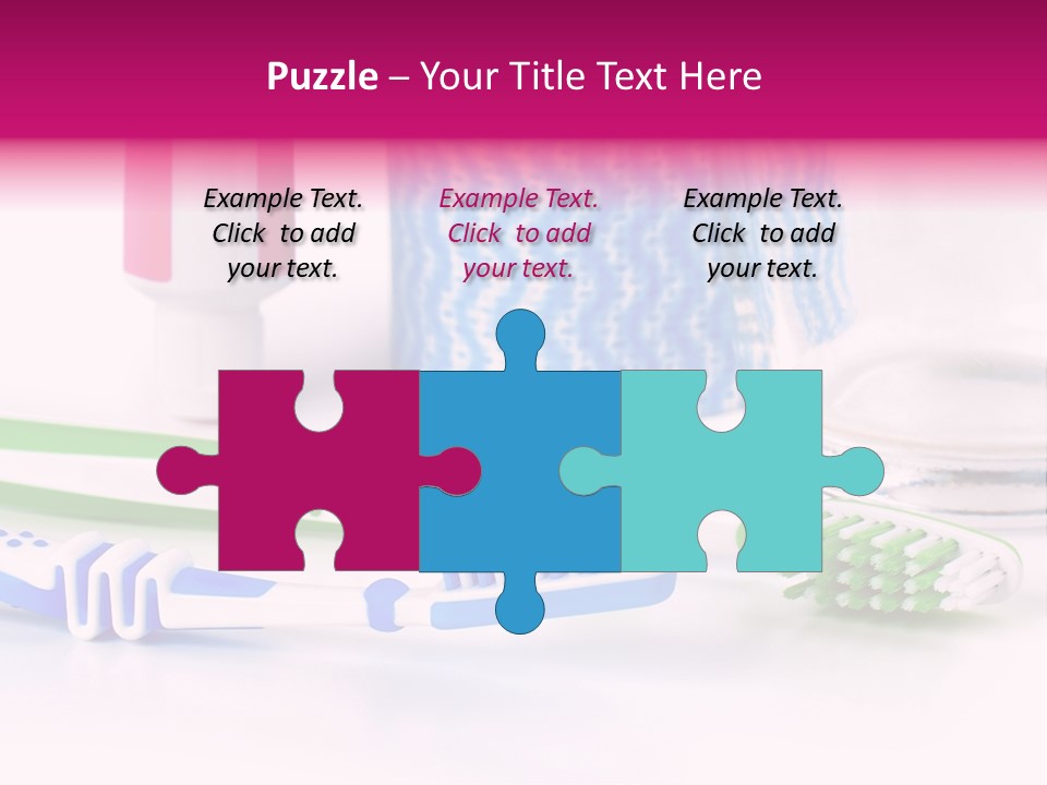 A Couple Of Toothbrushes Sitting On Top Of A Table PowerPoint Template