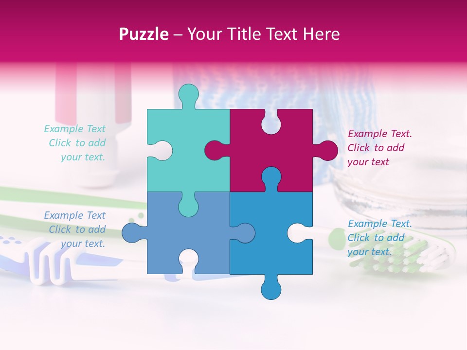 A Couple Of Toothbrushes Sitting On Top Of A Table PowerPoint Template