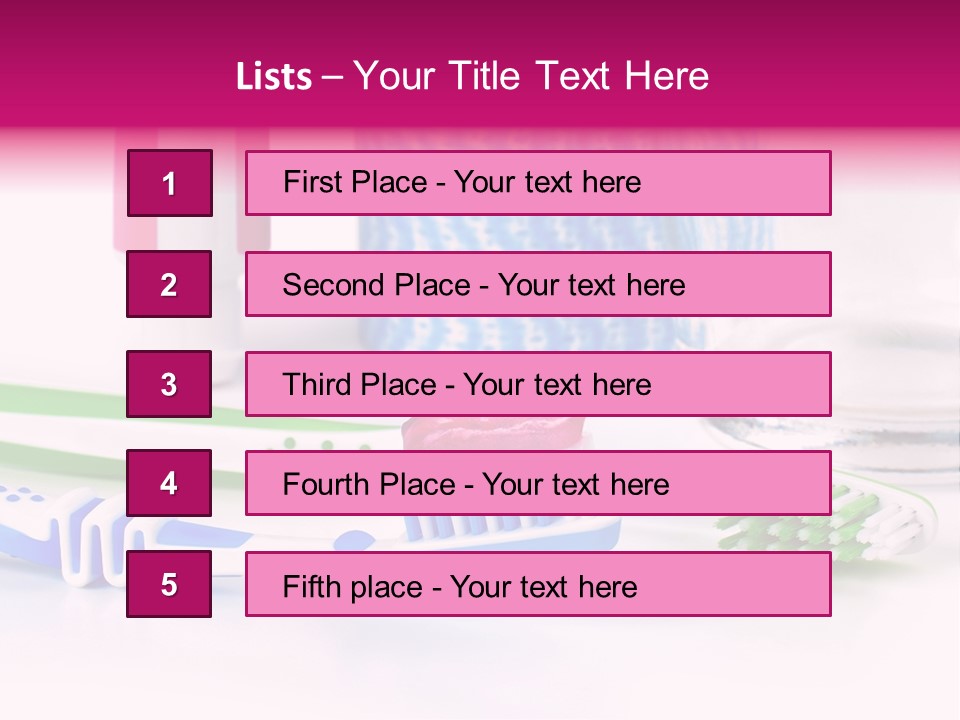 A Couple Of Toothbrushes Sitting On Top Of A Table PowerPoint Template