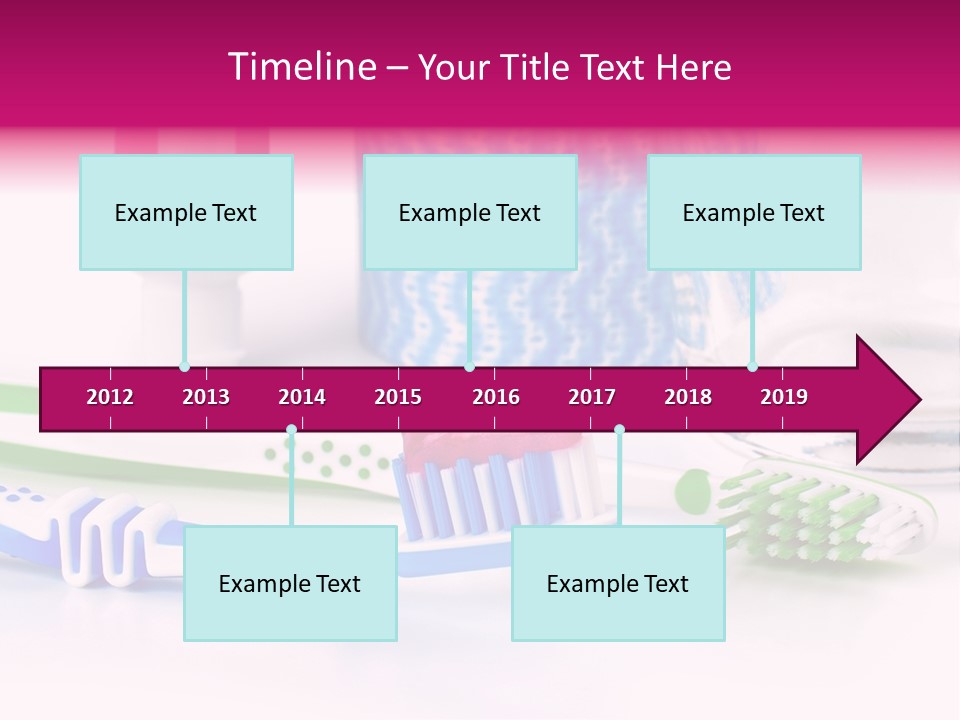 A Couple Of Toothbrushes Sitting On Top Of A Table PowerPoint Template