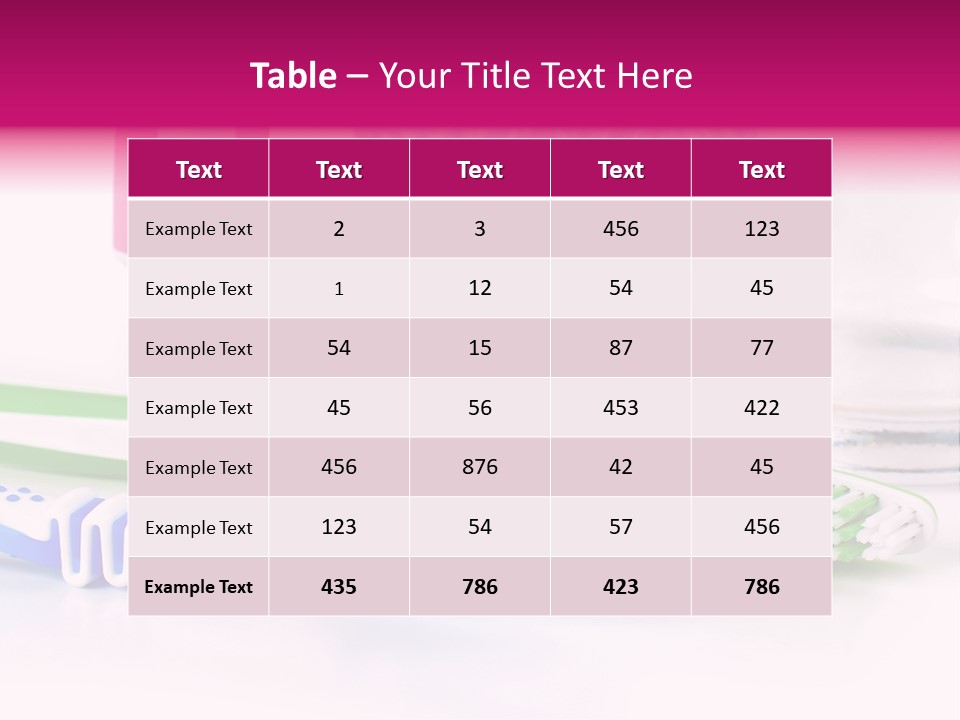 A Couple Of Toothbrushes Sitting On Top Of A Table PowerPoint Template