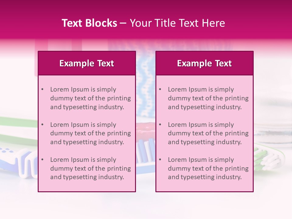 A Couple Of Toothbrushes Sitting On Top Of A Table PowerPoint Template