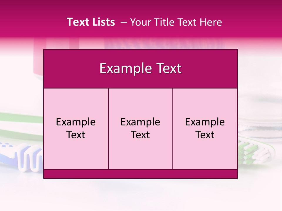 A Couple Of Toothbrushes Sitting On Top Of A Table PowerPoint Template