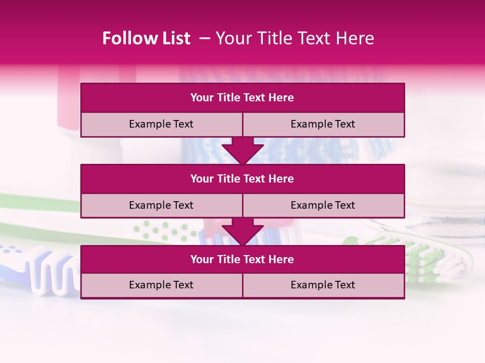 A Couple Of Toothbrushes Sitting On Top Of A Table PowerPoint Template