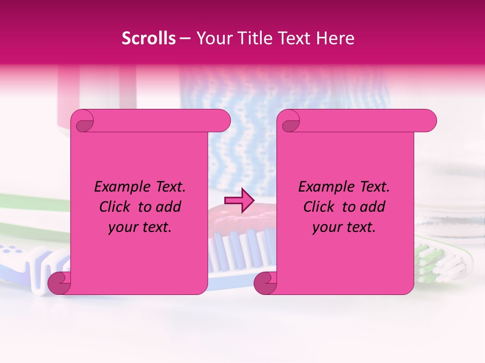 A Couple Of Toothbrushes Sitting On Top Of A Table PowerPoint Template
