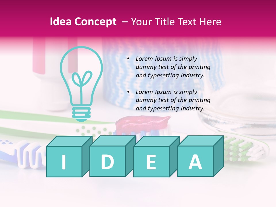A Couple Of Toothbrushes Sitting On Top Of A Table PowerPoint Template