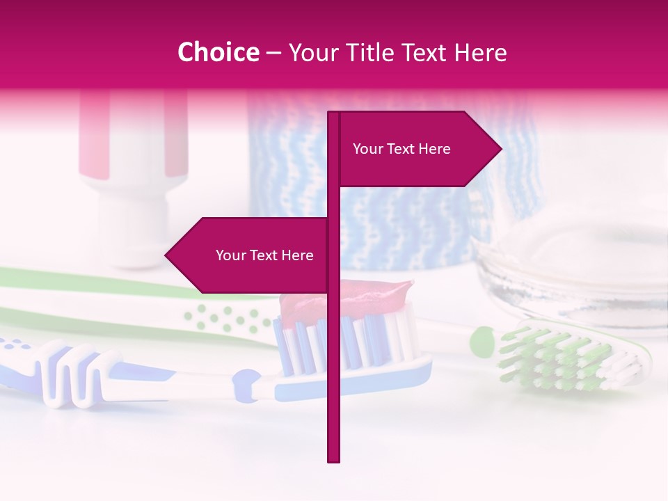 A Couple Of Toothbrushes Sitting On Top Of A Table PowerPoint Template