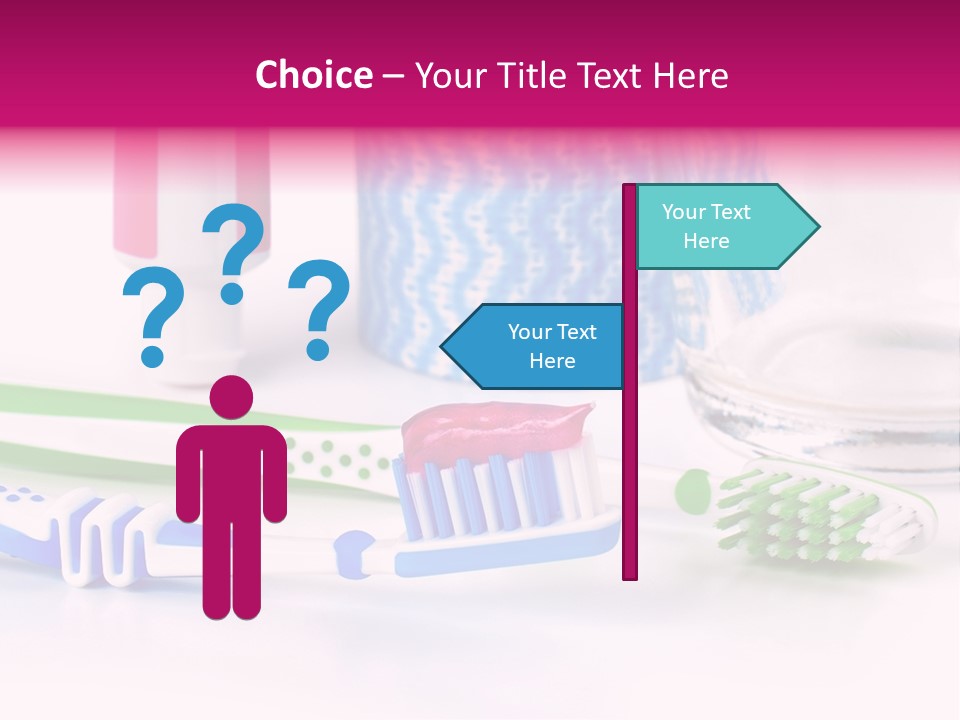 A Couple Of Toothbrushes Sitting On Top Of A Table PowerPoint Template