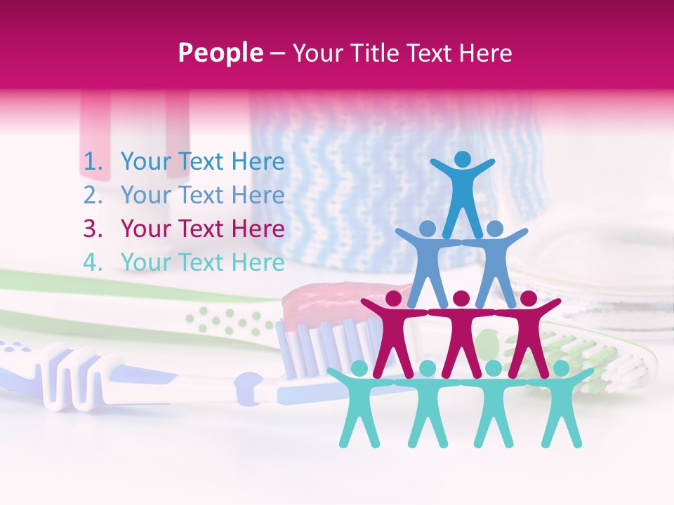 A Couple Of Toothbrushes Sitting On Top Of A Table PowerPoint Template