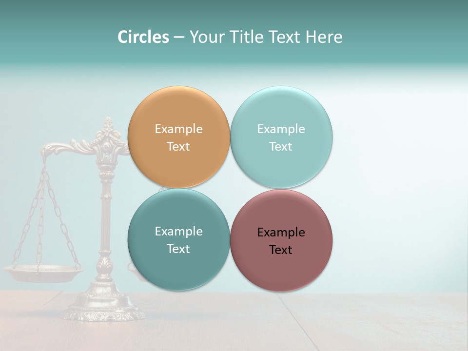 A Scale On A Wooden Table With A Blue Background PowerPoint Template