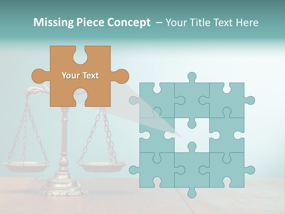 A Scale On A Wooden Table With A Blue Background PowerPoint Template