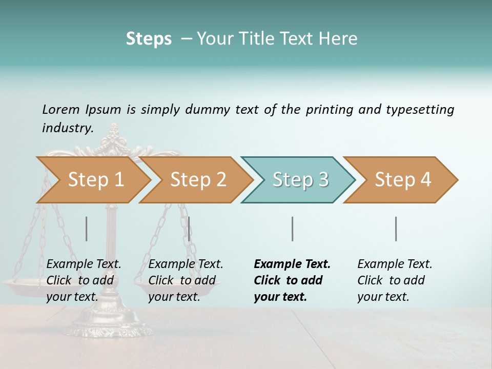 A Scale On A Wooden Table With A Blue Background PowerPoint Template