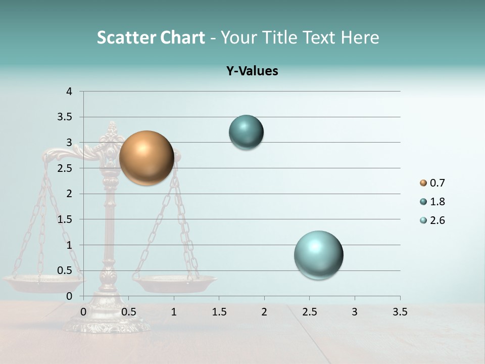 A Scale On A Wooden Table With A Blue Background PowerPoint Template