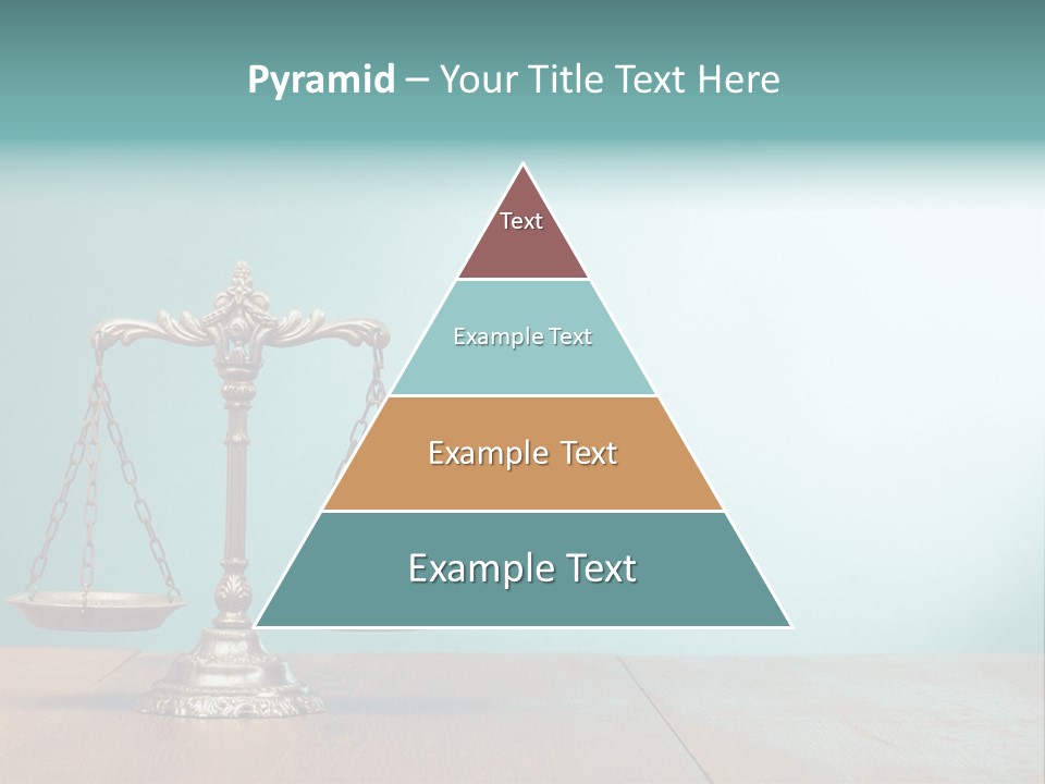 A Scale On A Wooden Table With A Blue Background PowerPoint Template