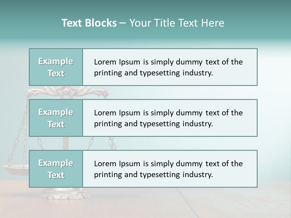 A Scale On A Wooden Table With A Blue Background PowerPoint Template