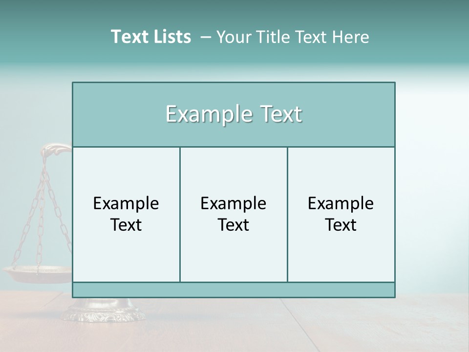 A Scale On A Wooden Table With A Blue Background PowerPoint Template