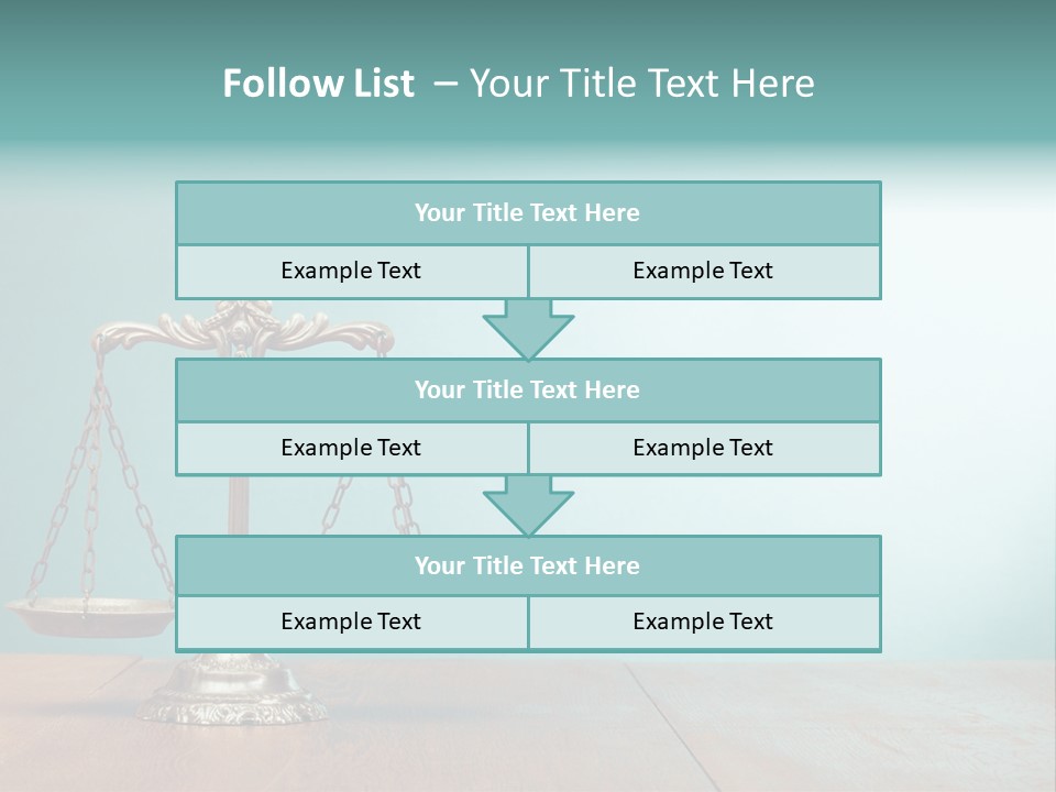 A Scale On A Wooden Table With A Blue Background PowerPoint Template